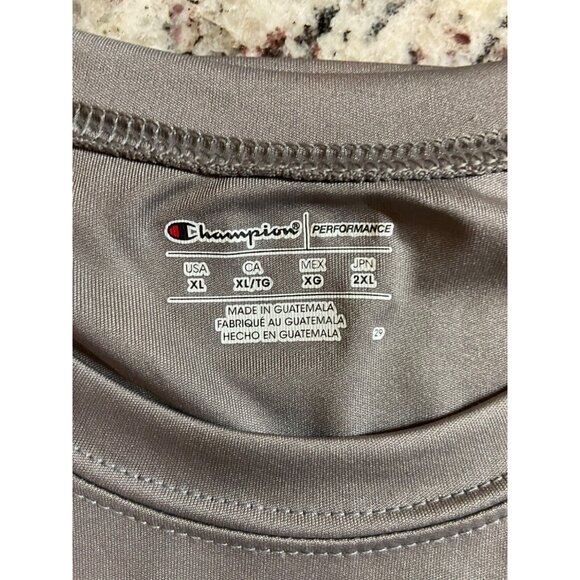 Champion Performance Athletic T-Shirt XLGray Moisture Wicking Gym Tee Athletic - Picture 5 of 6